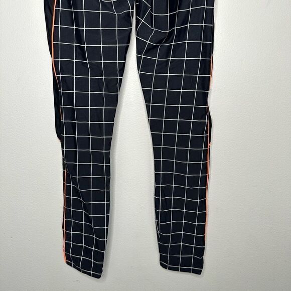 P.E Nation The Hammer Throw Legging Black/White Graph Paper Print Orange Piping - Picture 9 of 12